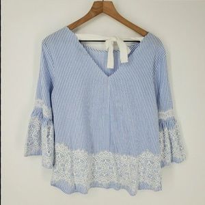 Zac + Rachel Striped Lace Top